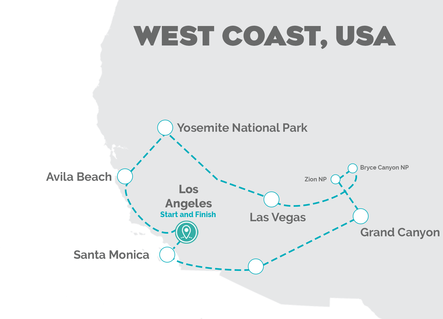 West Coast USA Map