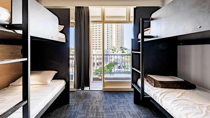 East-Coast-Australia-Where-we-Stay-Bunk-Surfers-Room-View