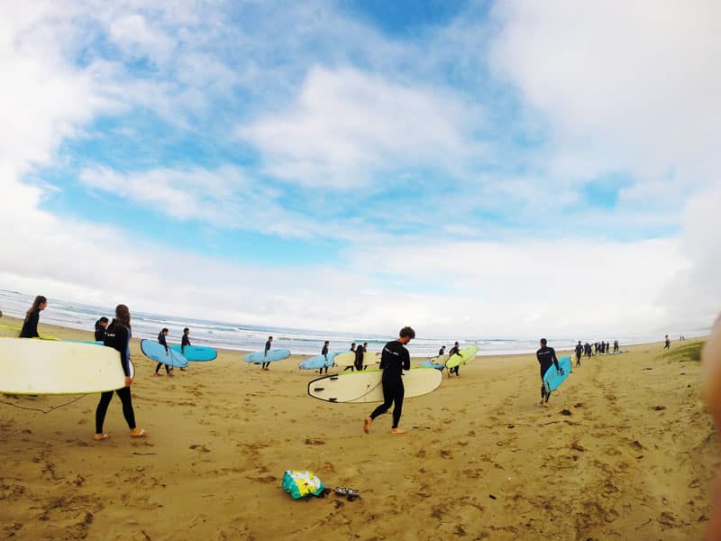 The beginners beach at Surfcamp