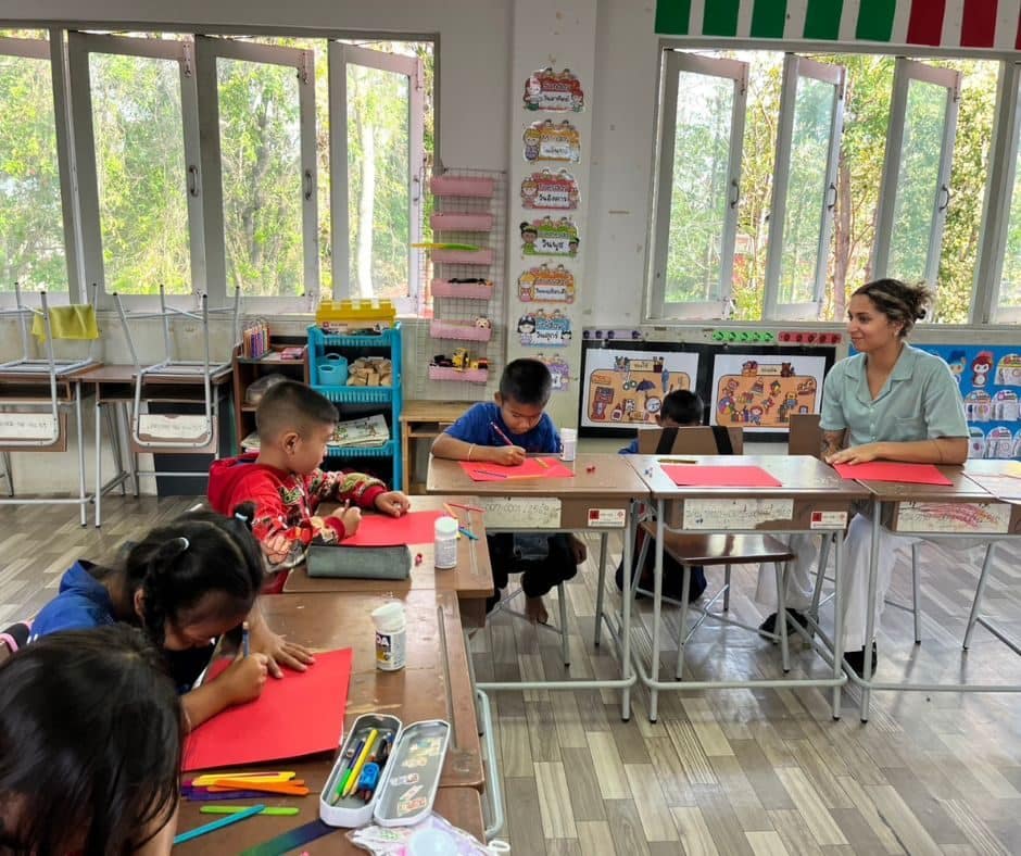 Thai primary school classroom on a teaching volunteer placement